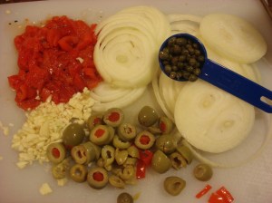 The makings of yuca salad...you may never make potato salad again!