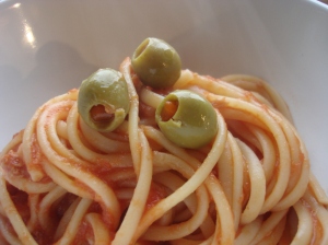 Pasta al Tonno: One of the fastest pasta sauces known to man. (switch out the green olives for black) Deeply flavored