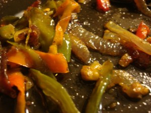 In the skillet wilting into sweetness.