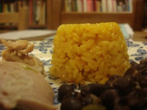 With black beans and flex-mex chicken