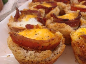 This was Leandro's favorite...next to the cookies...nestled eggs with bacon