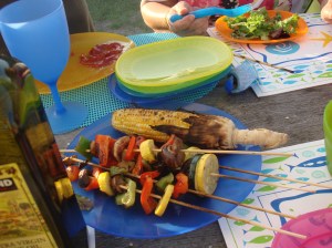 Bright and beautiful, these kebabs are sure to be a favorite of campers and grill-lovers!