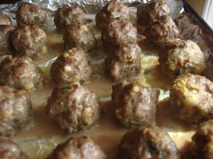 Cooked! Meatballs are one of my favorite things...