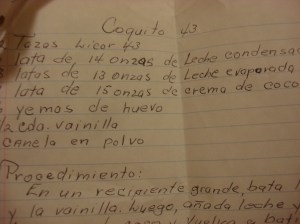 Titi Amida, an accomplished pastry maker, had pages of coquito recipes.
