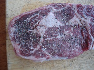 This is how we seasoned the steak.