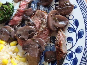 A side of rice and corn and some grilled broccoli and we were good to go!