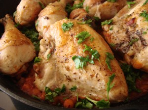 Everyone (including the 6-year-old) loved the chicken. He skipped the chickpeas, much to my sadness.