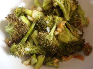 just garlic and oil, and finished with sea salt