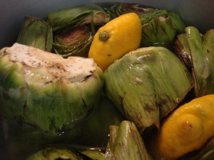 Soaking in lemon water