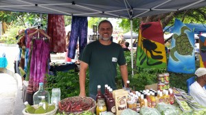 The Productos Sana farmer at the farmer's market in Rincón
