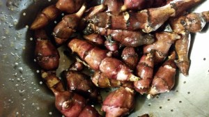 Cleaned-up Jerusalem artichokes.